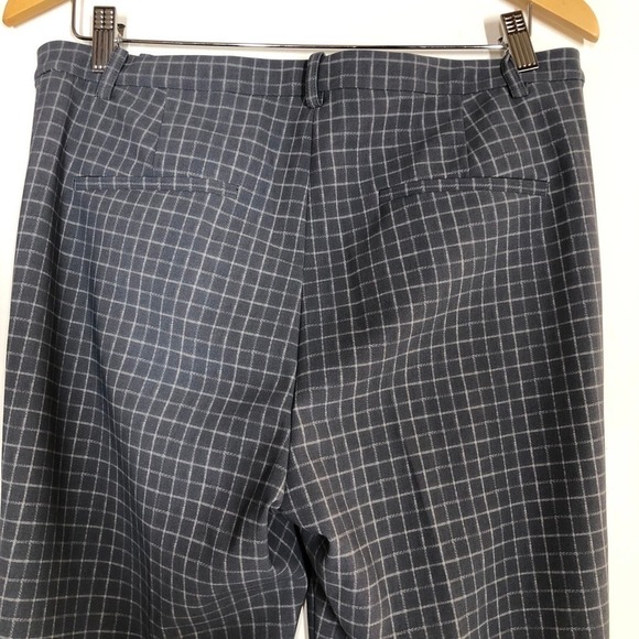 Theory Slim Pants Cropped Precision Grid Grey NWT 10 - Picture 8 of 12